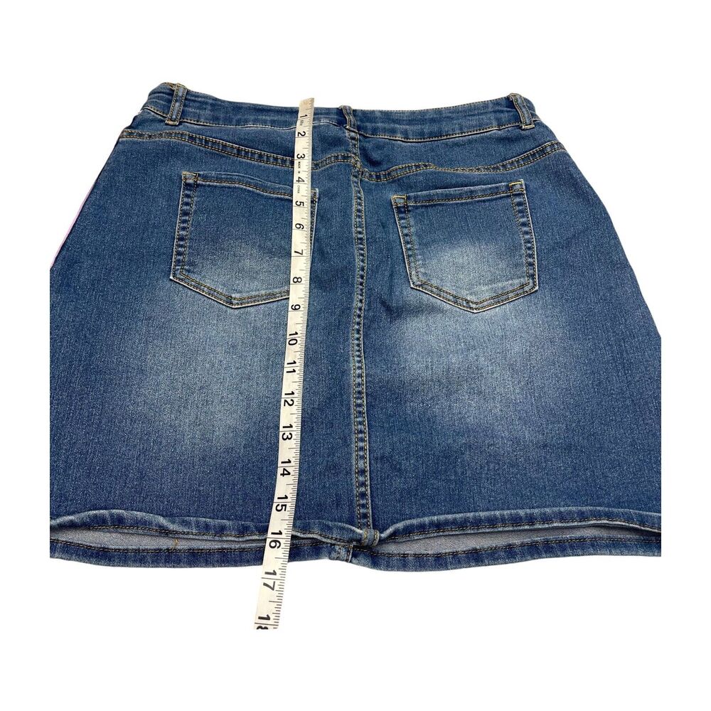 Wonder Nation Straight & Pencil Skirt Girls XL (14-16) Blue Denim Distressed - Picture 5 of 6